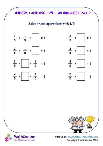 Understanding 1/5 - Worksheet No.2 | Worksheets | Math Center