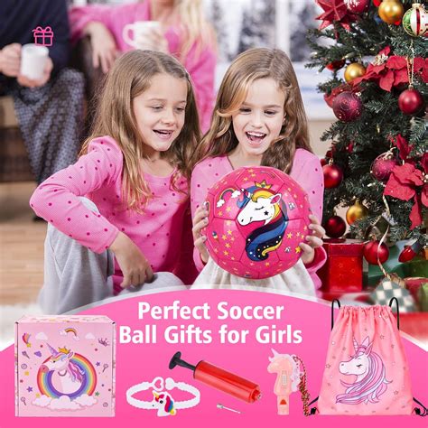 Buy JYPS Size 3 Soccer Ball Girls, Glitter Unicorn Soccer Ball Gifts ...