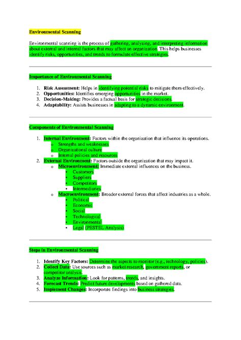 Environmental Scanning: Analyzing Internal & External Factors for ...