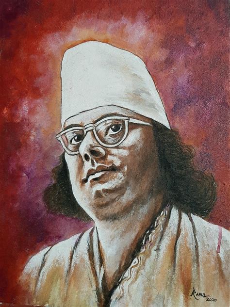 Painting of Kazi Nazrul Islam | Painting, Doodle on photo, Acrylic painting