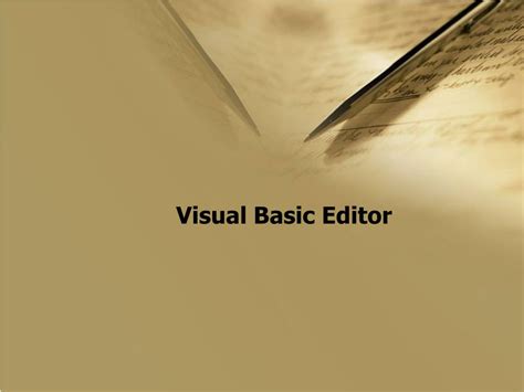 Image result for Visual Basic Editor Tutorial