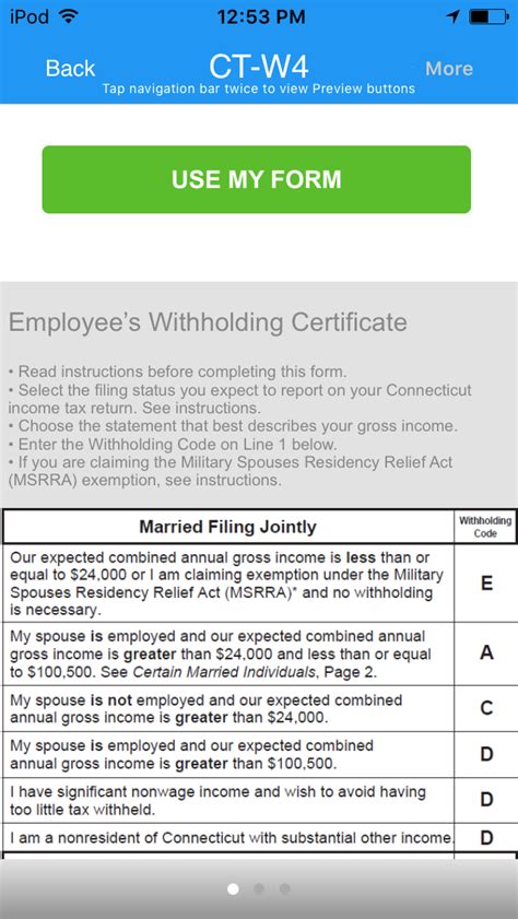Connecticut W-4 App