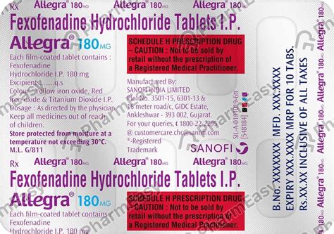 Allegra 180 MG Tablet (10): Uses, Side Effects, Price & Dosage | PharmEasy