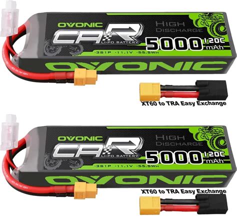 Buy OVONIC3S LiPo Battery 11.1V 5000mAh 120C with XT60 and TRA Plug ...