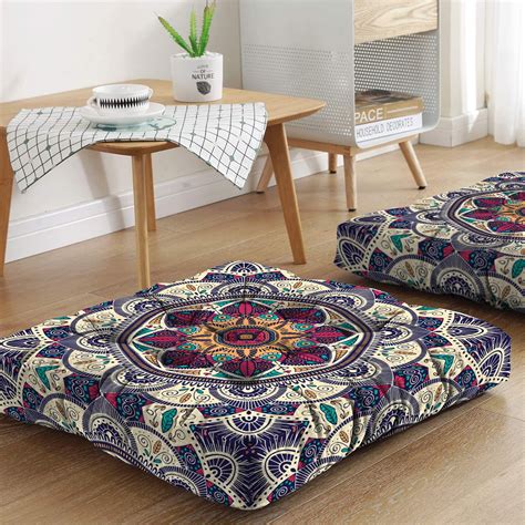 Amazon.com: Mandala Meditation Cushion, Boho Meditation Mat, Meditation ...