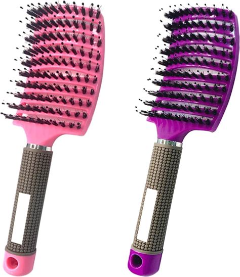 Amazon.com : MOODKEY 2PCS Curved Vented Hair Brush Boar Bristle Hair ...