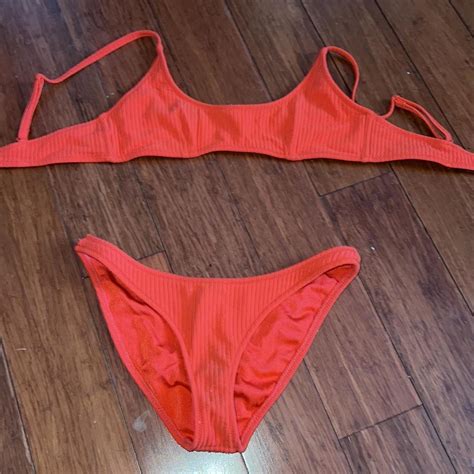 Triangl Women's Red Swimsuit-one-piece | Depop