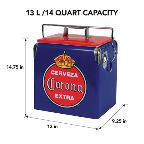 Corona Portable Blue, Red, Silver 14-Quart Insulated Chest Cooler ...