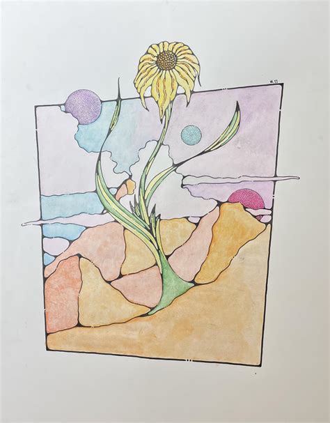 Space lily, water color and ink : r/drawing