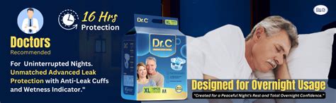 Dr.C Overnight Adult Diaper (Tape Style) High Absorption, 16 hrs ...