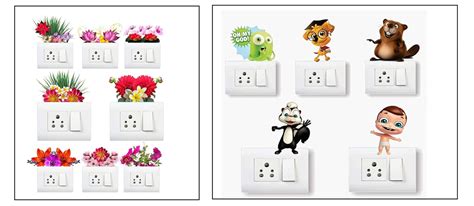 Buy AH Decals Decorative Switch Board/Pannel Floral Design with Cute ...