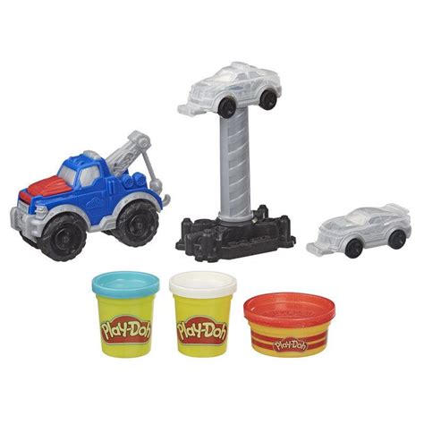 Buy Play-Doh Wheels Tow Truck Toy for Kids 3 Years and Up with 3 Non ...