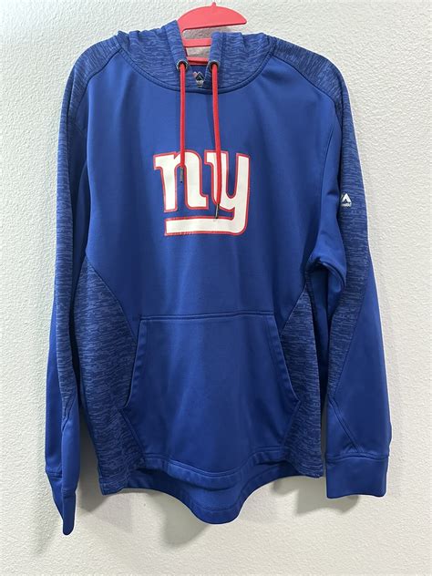 New York Giants Pullover Kangaroo Pocket Hoodie Majestic Therma Base ...