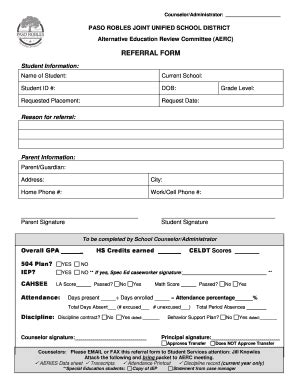 Fillable Online 02 AERC Referral Form Fax Email Print - pdfFiller