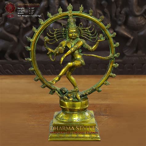 Shop Brass Natraj Statue | Golden Finish with Green hues | Best Price ...