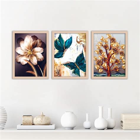 VASL™ Studio Modern Art Wall Decor Framed Paintings for Living Room ...