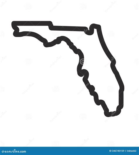 Florida Fl State Map Shape Outline Simplified Stock Vector ...