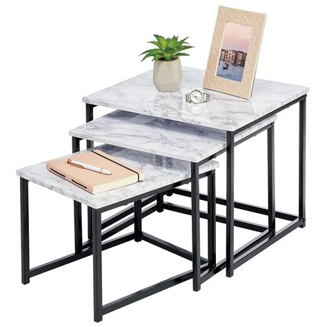 mDesign Modern Nesting Tables, Stackable Nightstand, Side Table or End ...