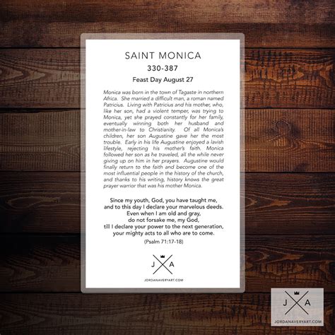 Saint Monica Prayer Card - Etsy