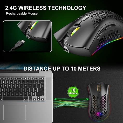 Buy AAJO Wireless Gaming Mouse, USB Mouse Gaming with Honeycomb Shell ...