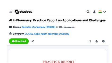 AI Applications and Challenges in Pharmacy: BP8015 Practice Report ...