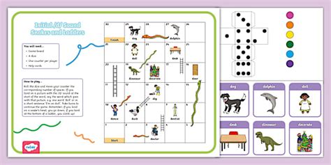 Initial /d/ Sound Snakes and Ladders
