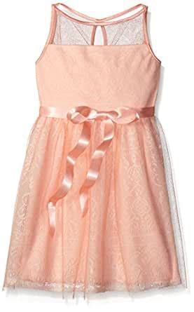 Emerald Sundae Big Girls Lace/Mesh Overlay Illusion Dress with Ribbon ...