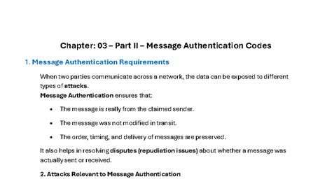 CH 3 - Part II - EXAMS - Chapter: 03 – Part II – Message Authentication ...