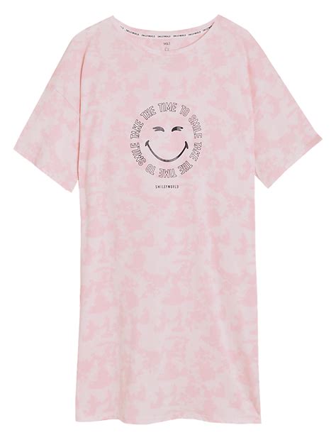 Buy SmileyWorld® Cotton Short Nightdress at Marks & Spencer