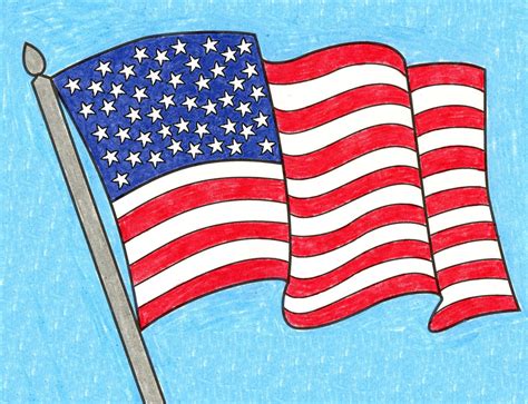 How to Draw the American Flag: Easy Step-by-Step Art Lesson for Kids