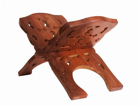 Buy Radhika Poojan Bhadar Wooden Hand Carved Holy Book Stand 12 inch ...