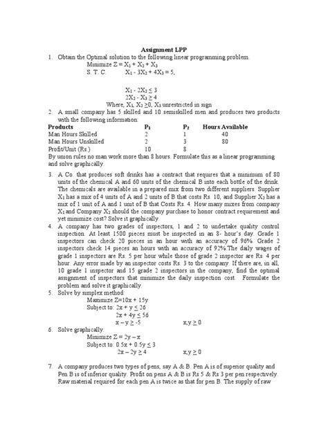 Assignment Problem in LPP 的图像结果