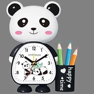 Buy Cute Panda Alarm Clock with Pen Stand | Battery | Time Functional ...