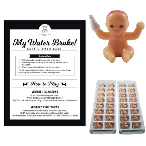 My Water Broke Baby Shower Game with Mini Plastic Babies for Ice Cubes ...