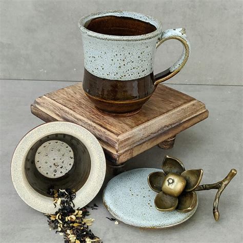 Earthy Allure Handmade Studio Pottery Green Tea Mug 280 ml with ...