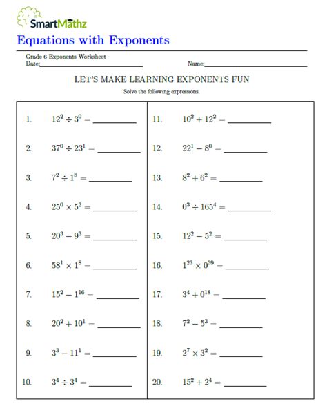 Equations with Exponents - SmartMathz