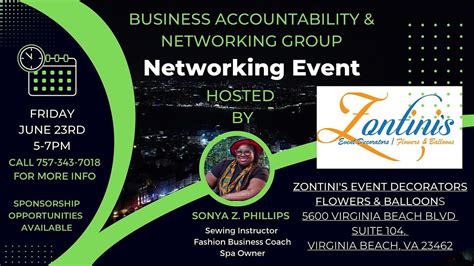 Virginia Beach BANG June Networking Event, Zontini's Event Decorators ...