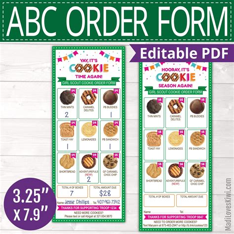 Abc Bakers Girl Scout Cookies 2023 Order Form - Printable Forms Free Online