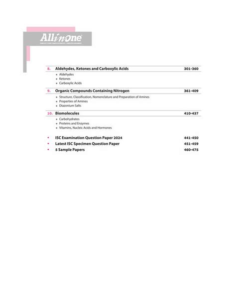 All In One ISC Chemistry Class 12th | Sample Questions Papers |For ISC ...