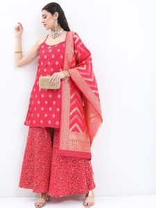 KETCH Women Kurta Sharara Dupatta Set - Buy KETCH Women Kurta Sharara ...