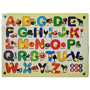 BeyBee Kids Wood Educational Toys Upper Alphabets Learning Kit : Amazon ...