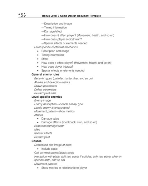 Image result for Game Design Doc Example