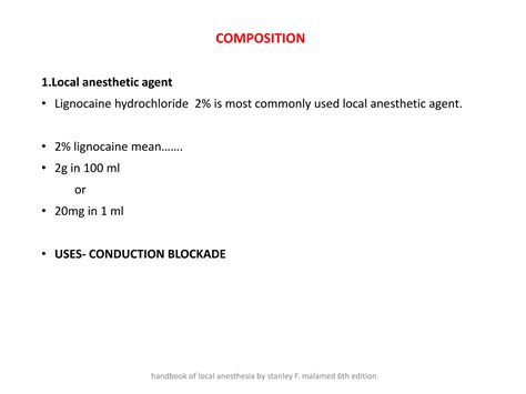 Composition of Local Anesthesia 的图像结果
