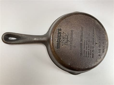 Wagner's 1891 Original Cast Iron Skillet 6 1/2 6.5" inch Made In USA ...