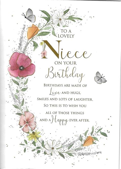 LOVELY NIECE BIRTHDAY GREETING CARD 6"X4" NICE VERSE, FLOWERS | eBay ...