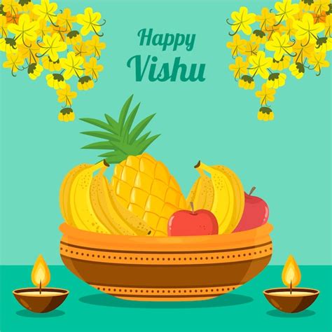Hand drawn happy vishu illustration | Free Vector