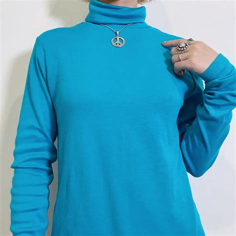 turquoise high neck cotton top | LEMON
