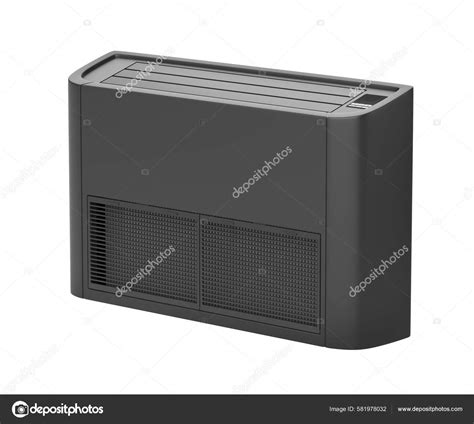 Black Floor Mounted Air Conditioner Isolated White Background — Stock ...