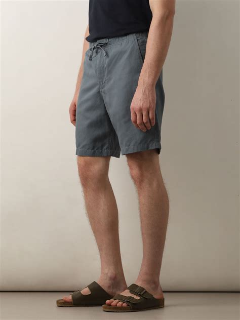 Buy Blue Mid Rise Drawstring Linen Shorts for Men Online
