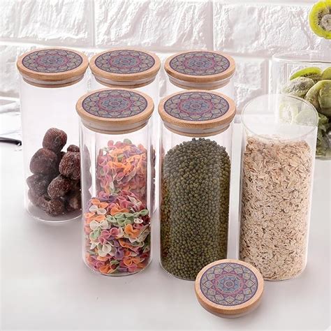 Buy UMAI Borosilicate Glass Jar with Printed Bamboo Lid|Kitchen ...